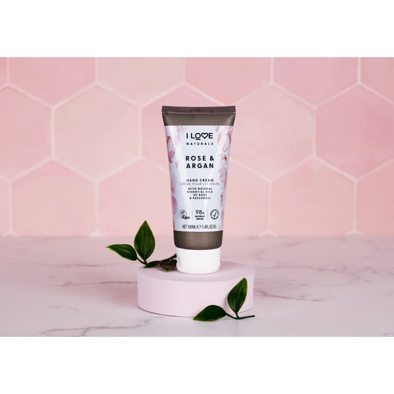 I Love Naturals Rose & Argan vlažilna krema za roke z vonjem vrtnic 100 ml