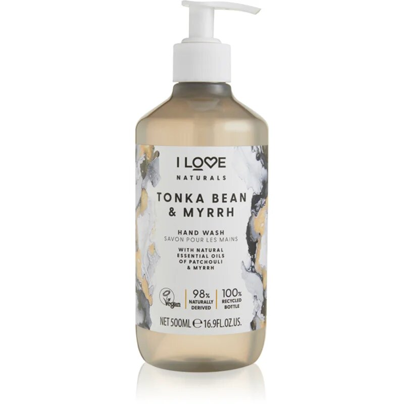 I Love Naturals Tonka Bean & Myrrh tekoče milo za roke 500 ml