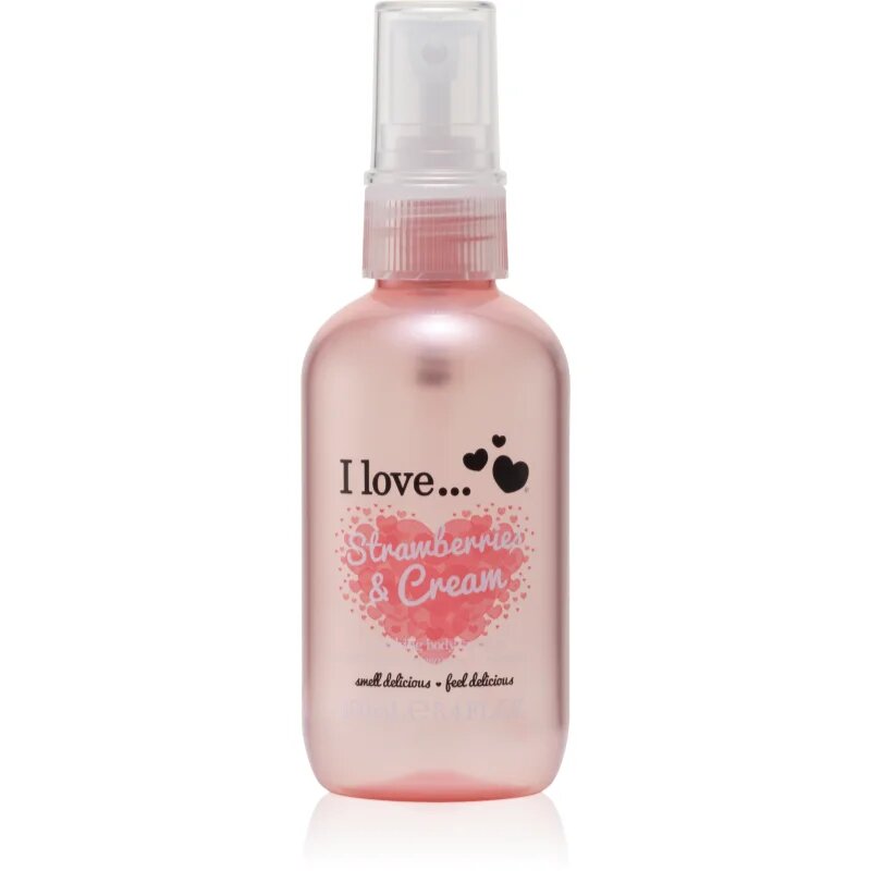 I Love Strawberries & Cream osvežujoče pršilo za telo za ženske 100 ml