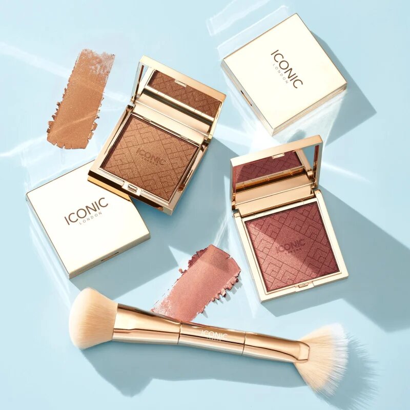 ICONIC London Cheek Glow Duo Brush obojestranski čopič 1 kos