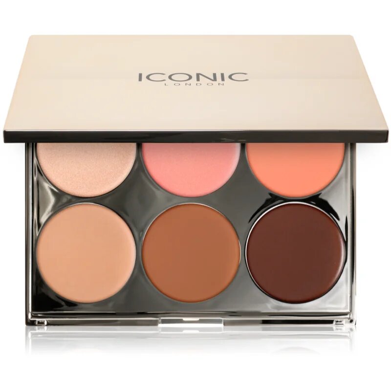 ICONIC London Multi-Use Cream Blush Bronze and Highlight Palette večnamenska paleta za obraz 6x3.2 g