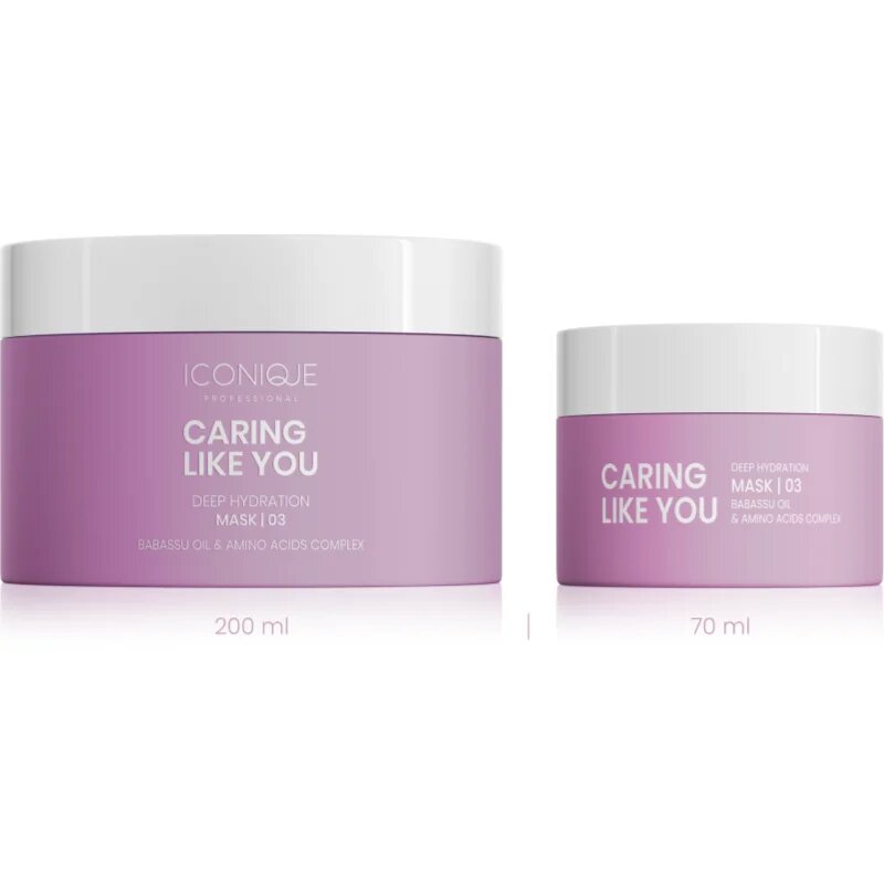 ICONIQUE Professional CARING LIKE YOU Deep Hydration globinsko vlažilna maska za suhe in poškodovane lase 50 ml