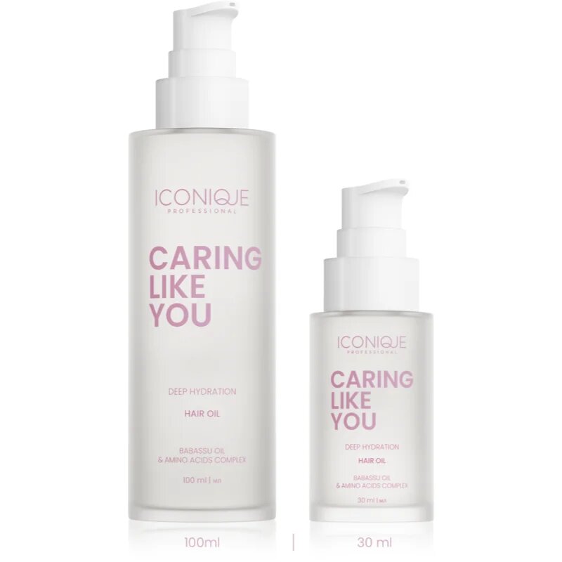 ICONIQUE Professional CARING LIKE YOU Deep Hydration vlažilno olje za suhe in poškodovane lase 100 ml