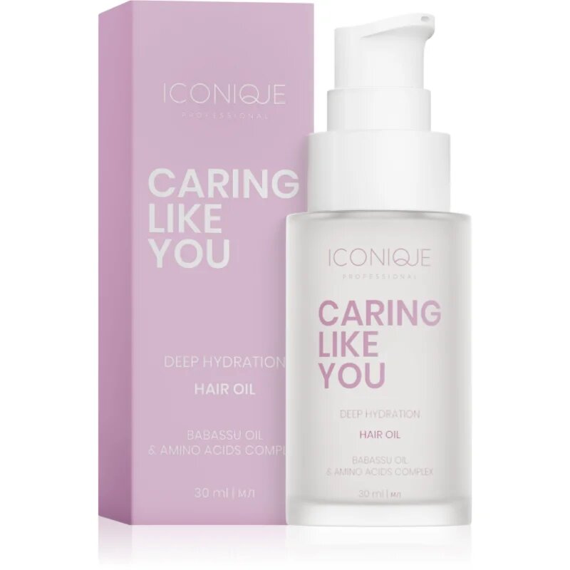 ICONIQUE Professional CARING LIKE YOU Deep Hydration vlažilno olje za suhe in poškodovane lase 30 ml