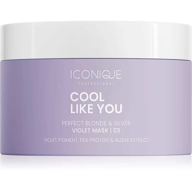 ICONIQUE Professional COOL LIKE YOU Perfect Blonde & Silver Violet maska za lase za nevtralizacijo rumenih odtenkov 200 ml