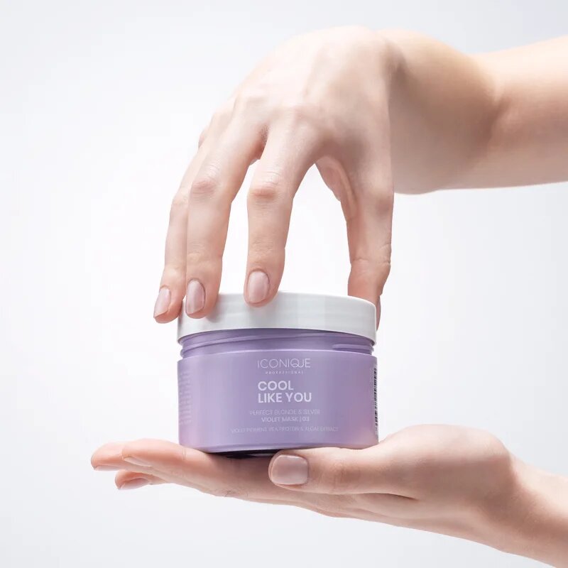 ICONIQUE Professional COOL LIKE YOU Perfect Blonde & Silver Violet maska za lase za nevtralizacijo rumenih odtenkov 200 ml
