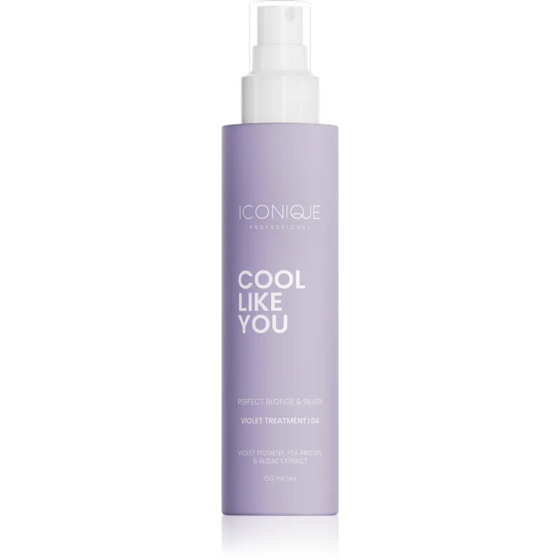 ICONIQUE Professional COOL LIKE YOU Perfect Blonde & Silver Violet nega brez spiranja za nevtralizacijo rumenih odtenkov 150 ml