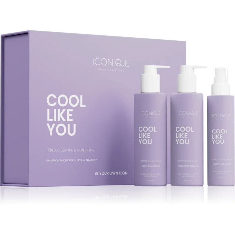 ICONIQUE Professional COOL LIKE YOU Perfect Blonde & Silver Violet Set set za nevtralizacijo rumenih odtenkov