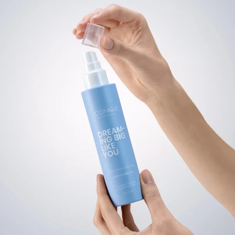 ICONIQUE Professional DREAMING BIG LIKE YOU Volume & Thickness pršilo brez spiranja za povečanje volumna za tanke lase 150 ml