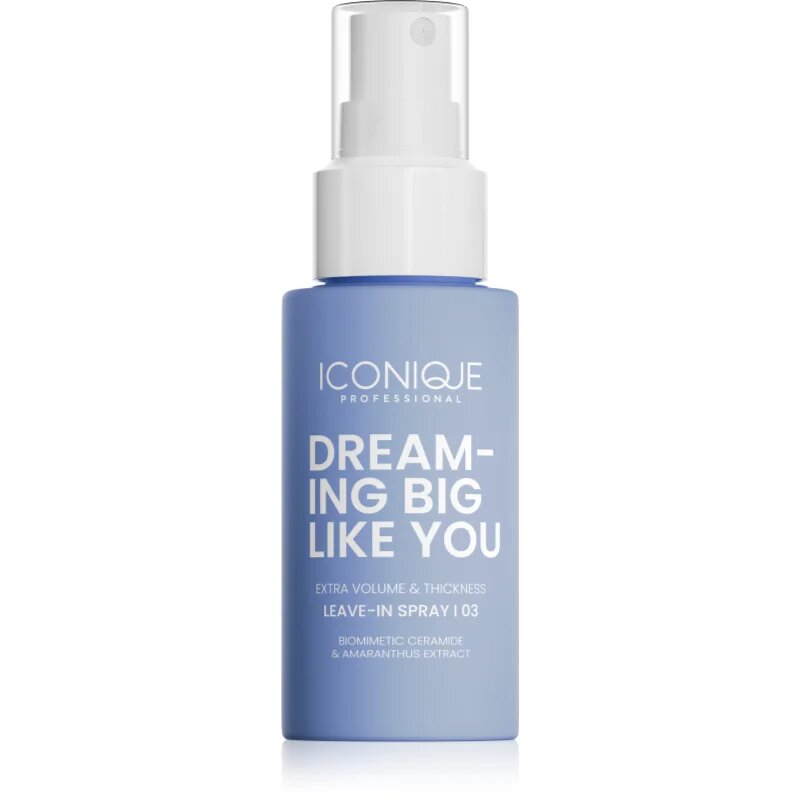 ICONIQUE Professional DREAMING BIG LIKE YOU Volume & Thickness pršilo brez spiranja za povečanje volumna za tanke lase 70 ml