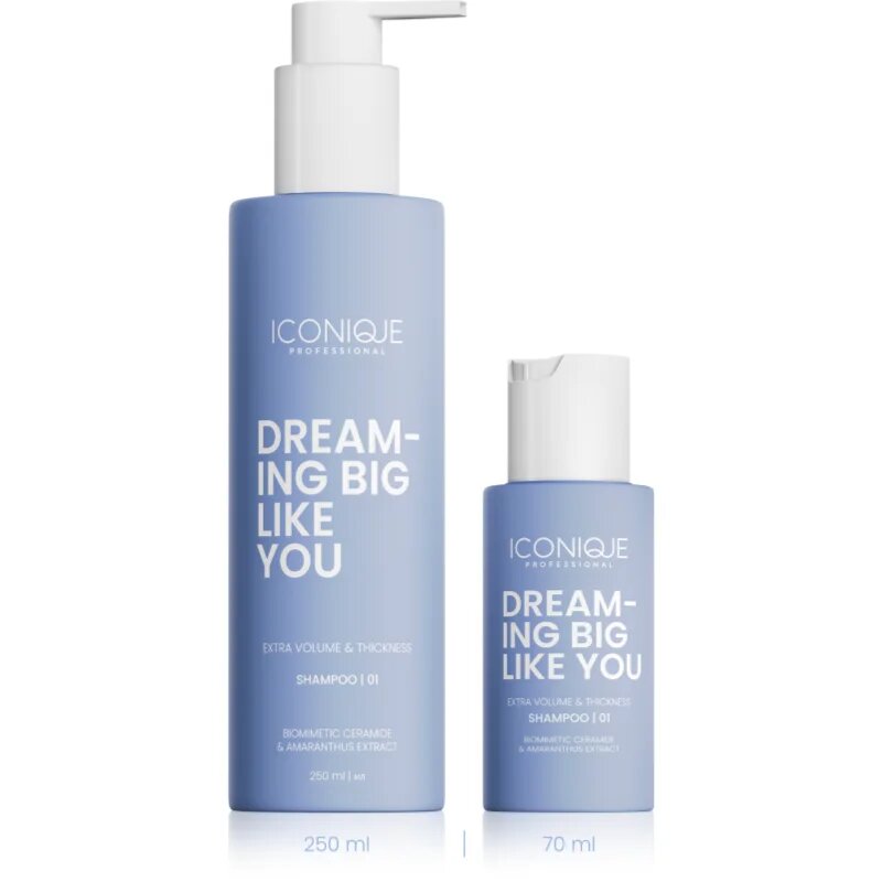 ICONIQUE Professional DREAMING BIG LIKE YOU Volume & Thickness šampon za povečanje volumna za tanke lase 70 ml
