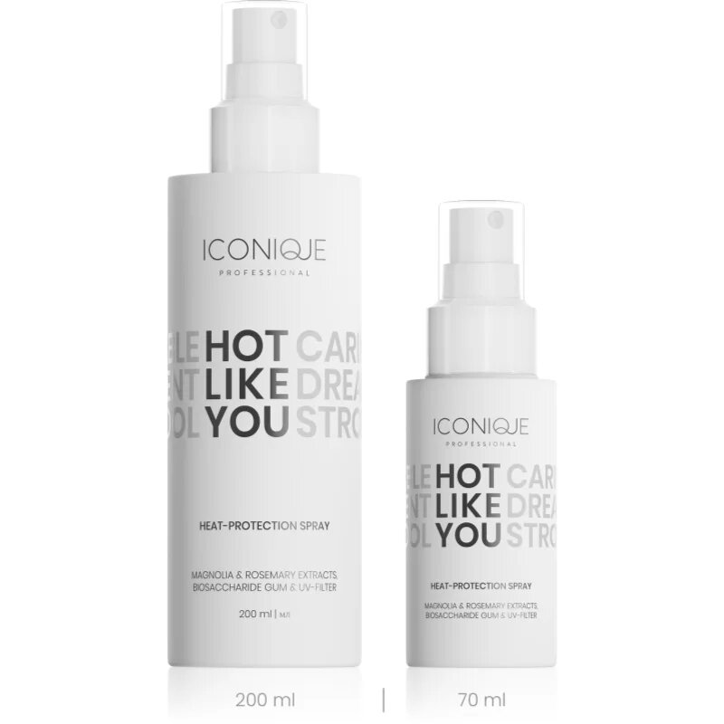 ICONIQUE Professional HOT LIKE YOU Heat-protection zaščitno pršilo za toplotno oblikovanje las 200 ml