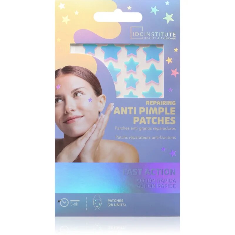 IDC INSTITUTE Anti Pimple Patches čistilni obliž za obraz za aknasto kožo 28 kos