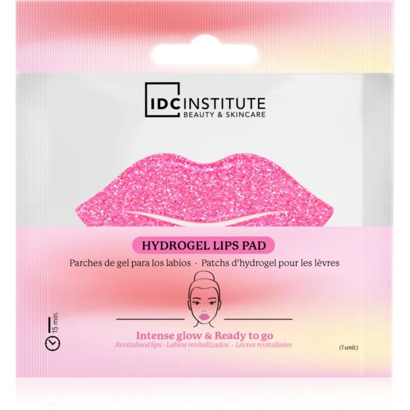 IDC INSTITUTE Glitter Lip Pink hidrogelna maska ​​za ustnice 1 kos