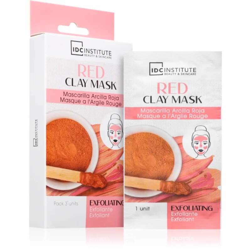 IDC INSTITUTE Red Clay Mask eksfoliacijska maska 3x8 g