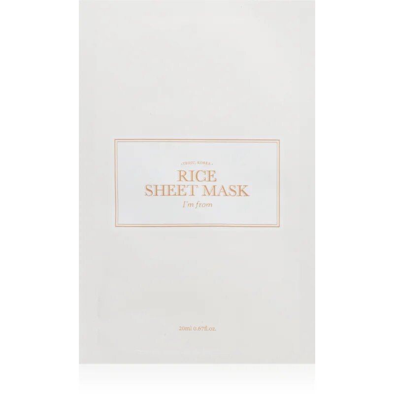 I'm from Rice Sheet Mask vlažilna tekstilna maska za poenotenje tona kože 1 kos