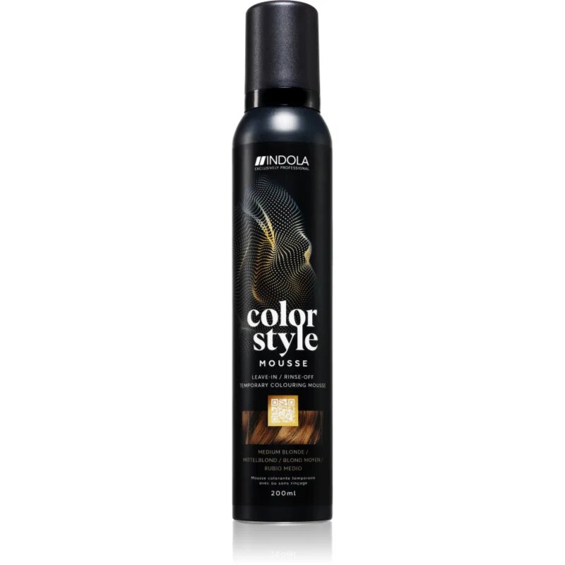 Indola Color Style Mousse tonirana pena za lase odtenek Medium Blonde 200 ml