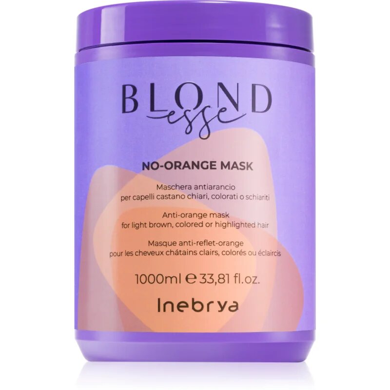 Inebrya BLONDesse No-Orange Mask maska za lase za nevtralizacijo medeninastih podtonov 1000 ml