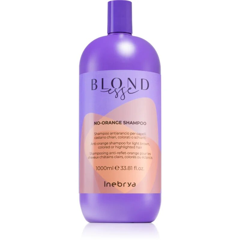 Inebrya BLONDesse No-Orange Shampoo hranilni šampon za nevtralizacijo medeninastih podtonov 1000 ml