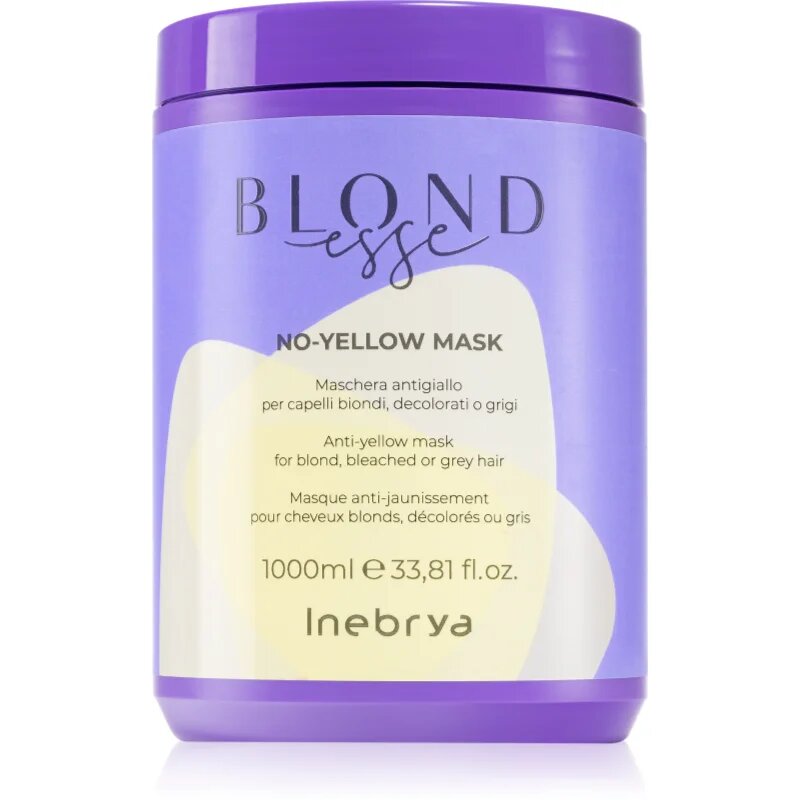 Inebrya BLONDesse No-Yellow Mask maska za lase za nevtralizacijo rumenih odtenkov 1000 ml