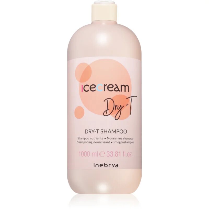 Inebrya Ice Cream Dry-T Shampoo hranilni šampon za suhe in poškodovane lase 1000 ml