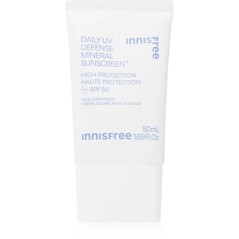 innisfree Daily UV Defense Mineral Sunscreen mineralni zaščitni fluid za obraz SPF 50 50 ml