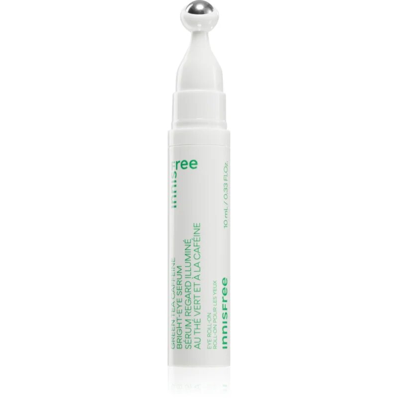 innisfree Green Tea Caffeine Bright-Eye Serum hladilni roll-on za predel okoli oči proti oteklinam in temnim kolobarjem 10 ml