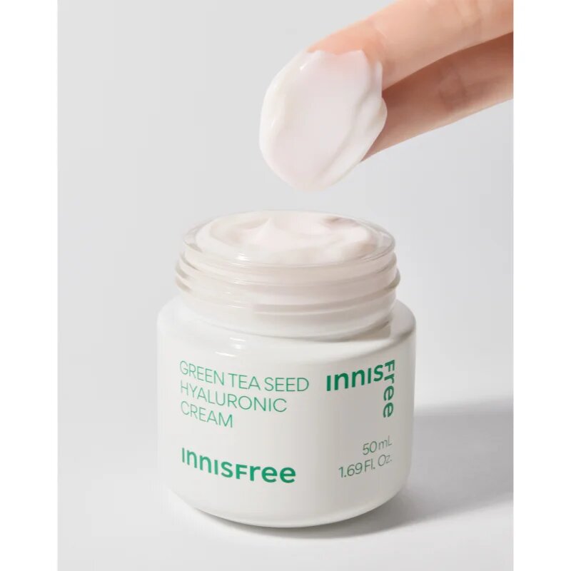 innisfree Green Tea Seed Hyaluronic Cream vlažilna krema za obraz s pomirjajočim učinkom 50 ml