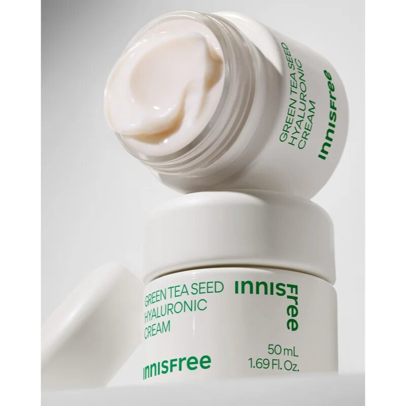 innisfree Green Tea Seed Hyaluronic Cream vlažilna krema za obraz s pomirjajočim učinkom 50 ml