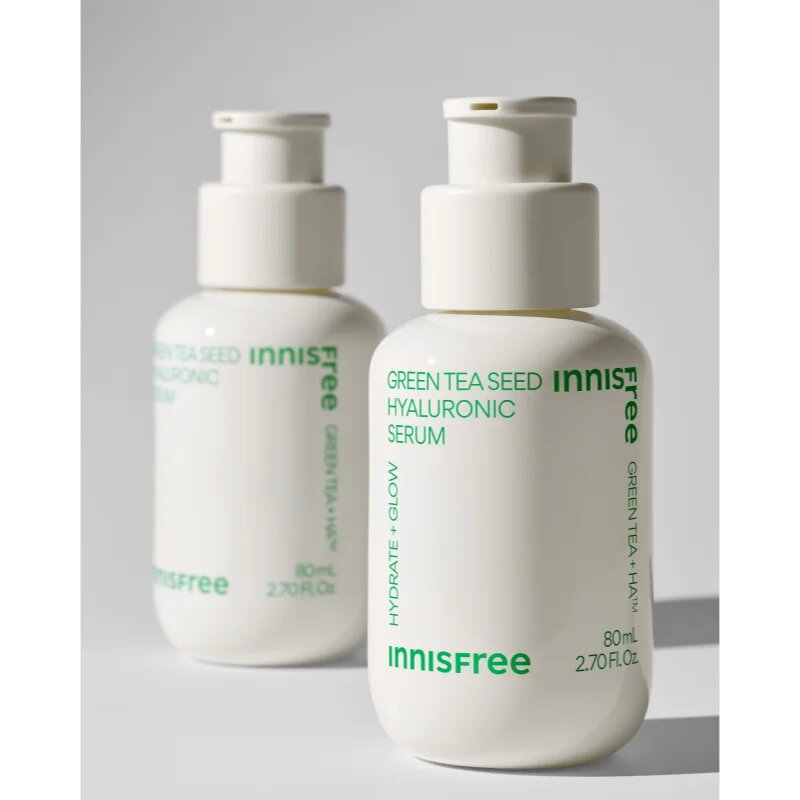 innisfree Green Tea Seed Hyaluronic Serum pomirjajoči serum za obraz za osvetljevanje kože in hidratacijo 80 ml