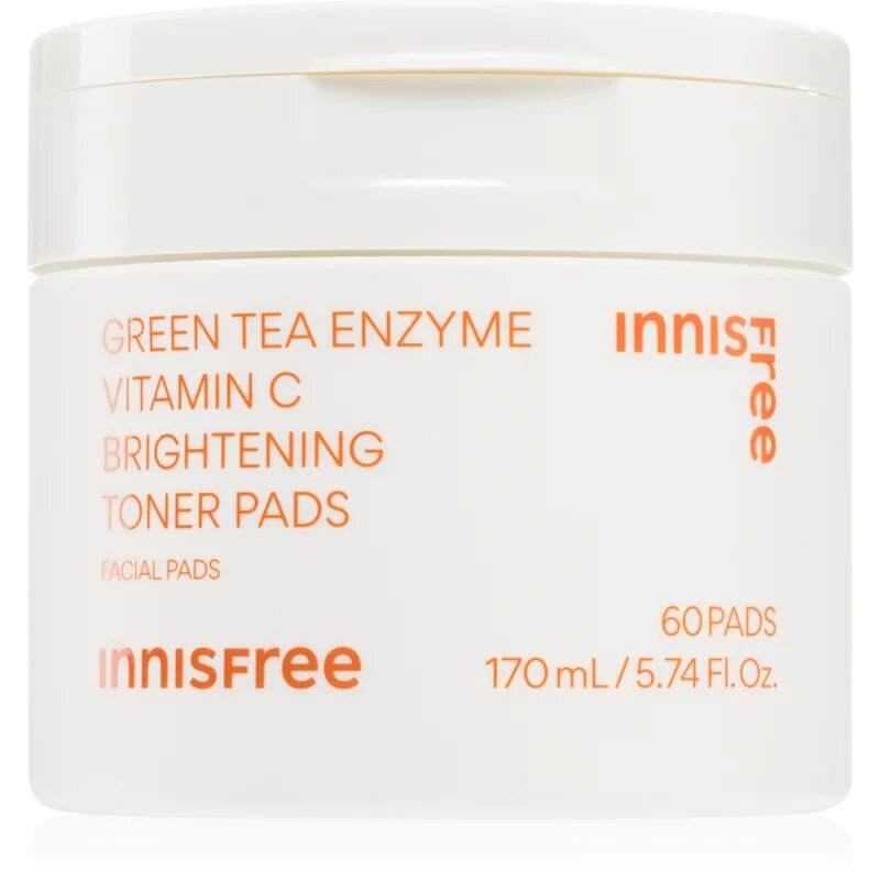 innisfree Green Tea Vitamin C Brightening Toner Pads tonizirajoče blazinice za osvetljevanje kože in hidratacijo 60 kos