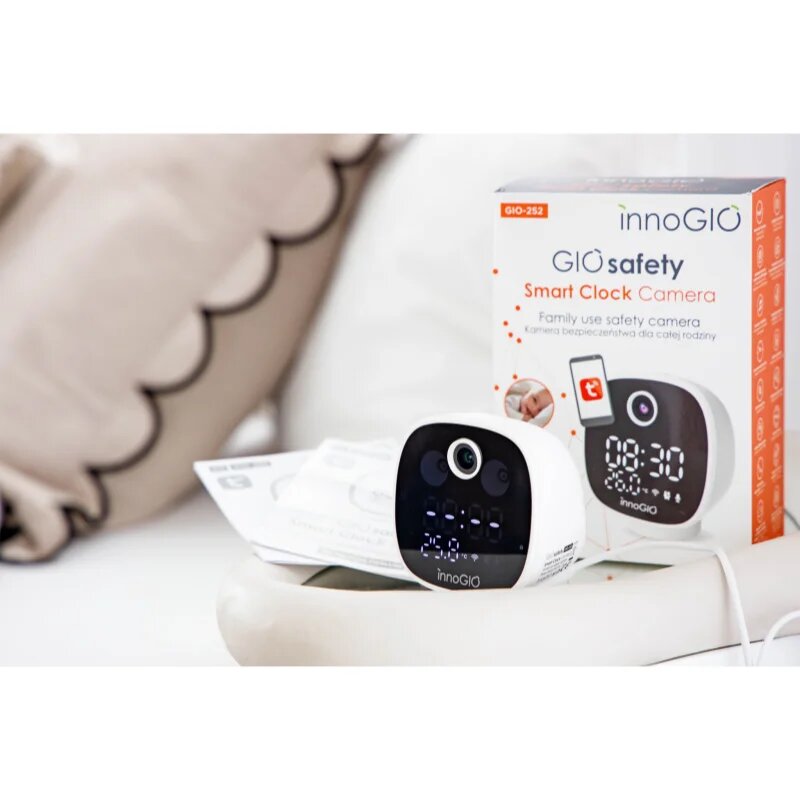 innoGIO GIOSafety Smart Clock brezžična pametna notranja kamera 1 kos