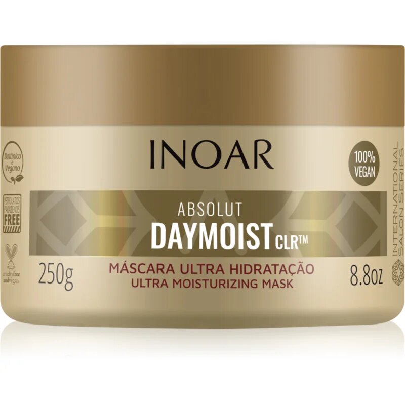 INOAR Absolut Daymoist CLR™ intenzivna vlažilna maska za suhe in barvane lase 250 g