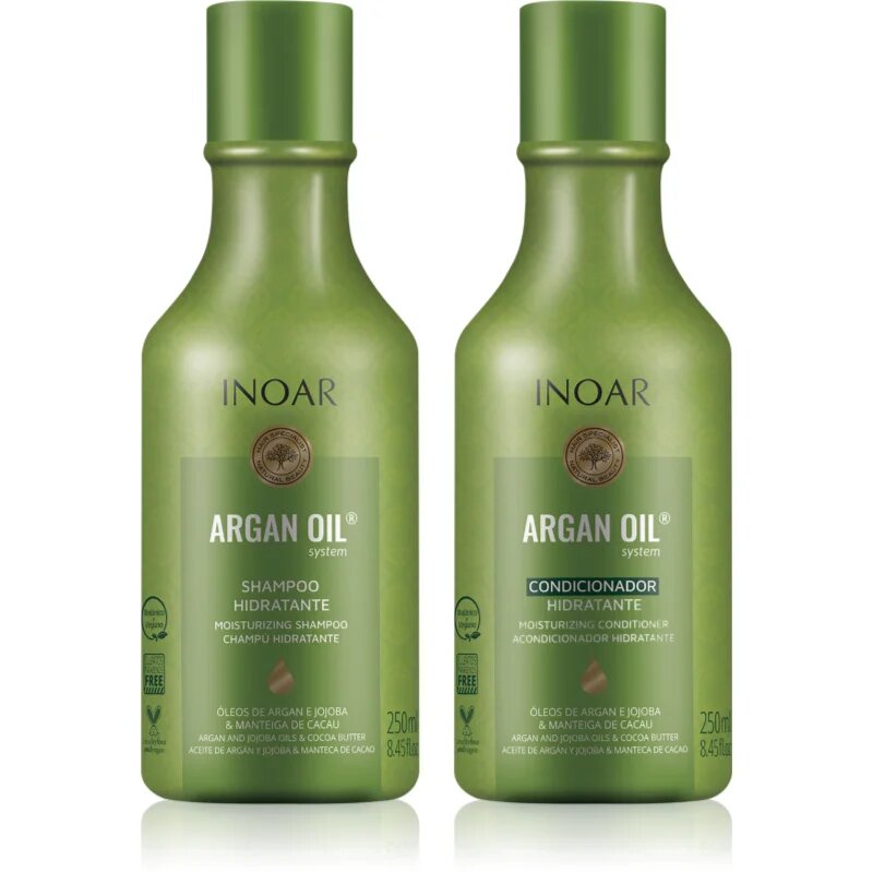 INOAR Argan Oil System set za hidracijo in sijaj 2x250 ml