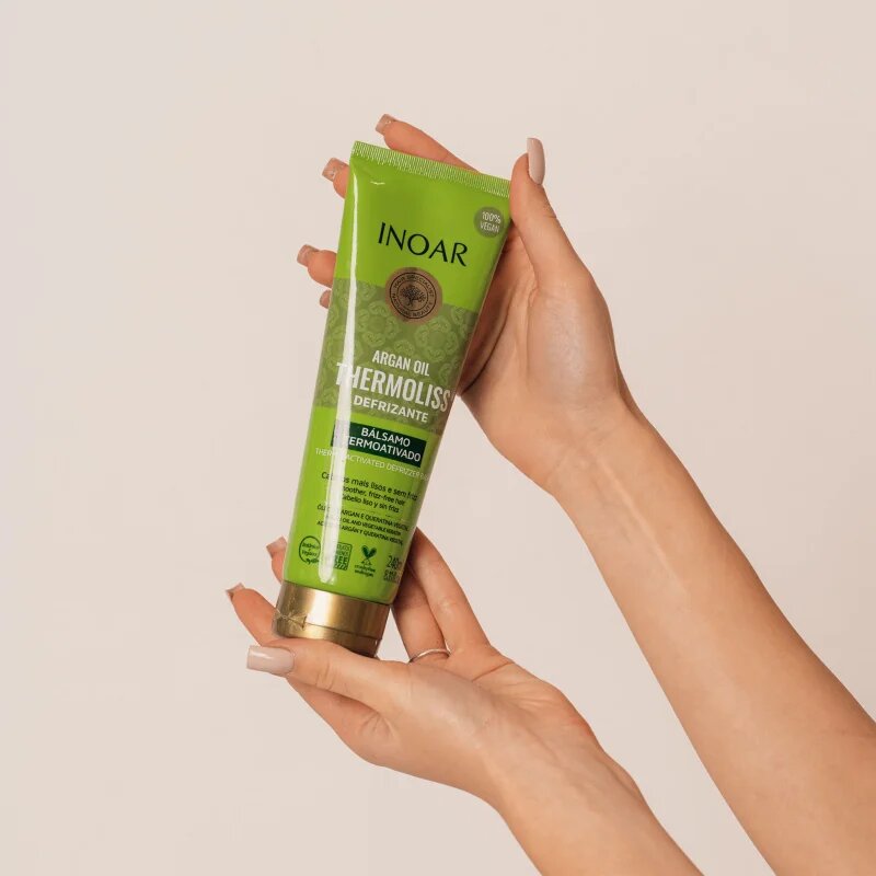 INOAR Argan Oil System Thermoliss balzam za glajenje za lase s termozaščito 240 ml
