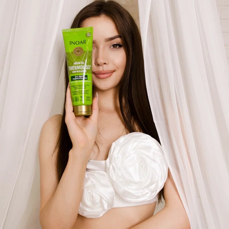 INOAR Argan Oil System Thermoliss balzam za glajenje za lase s termozaščito 240 ml