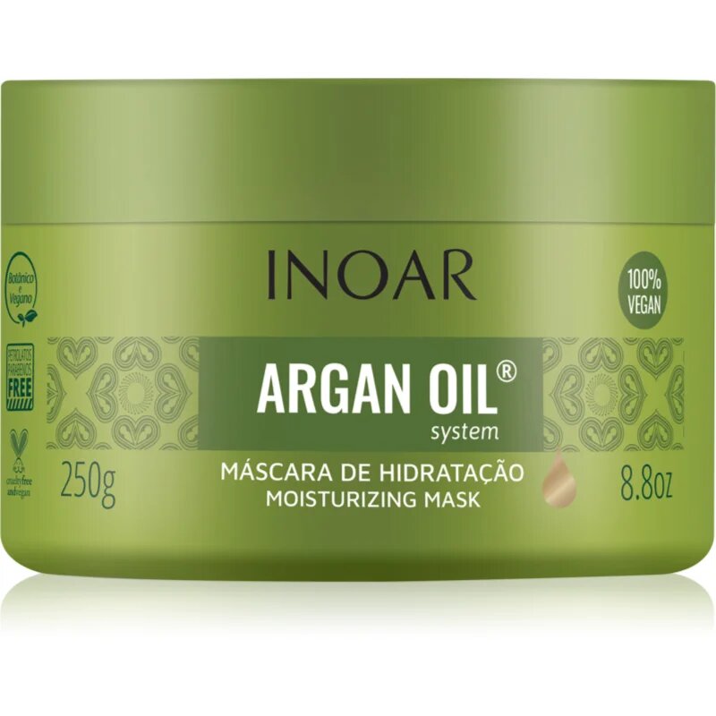 INOAR Argan Oil System vlažilna in gladilna maska za lase 250 g