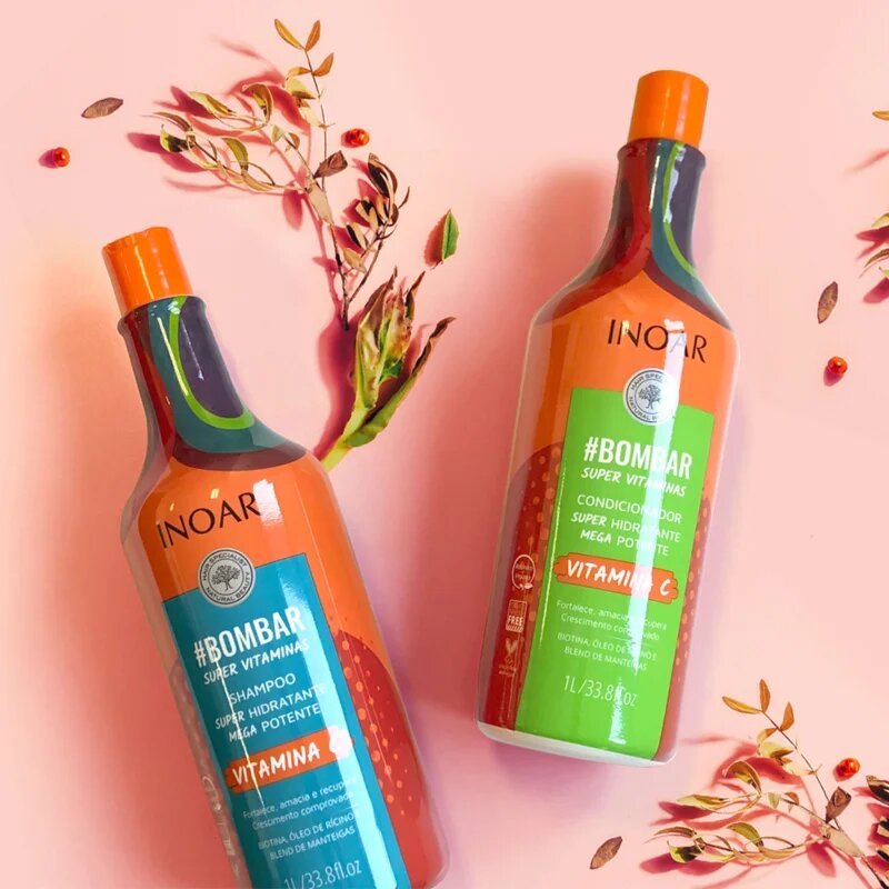 INOAR #Bombar Super Line Super Vitaminas set za lase z vitaminom C 2x1000 ml