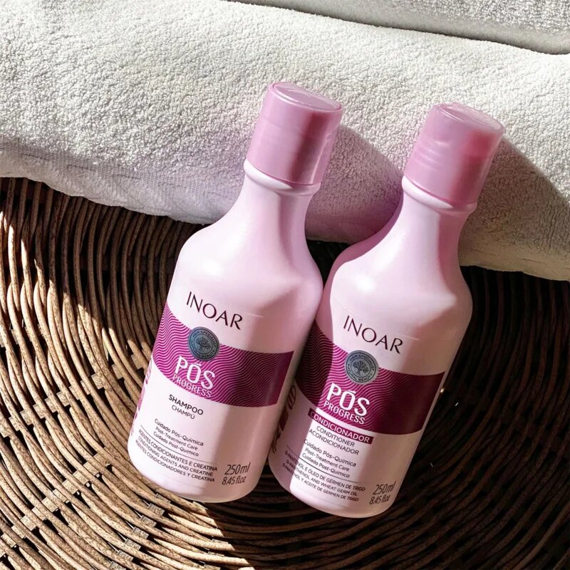 INOAR Pos Progress set za lase po keratinskem ravnanju ali nanoplastiki 2x250 ml