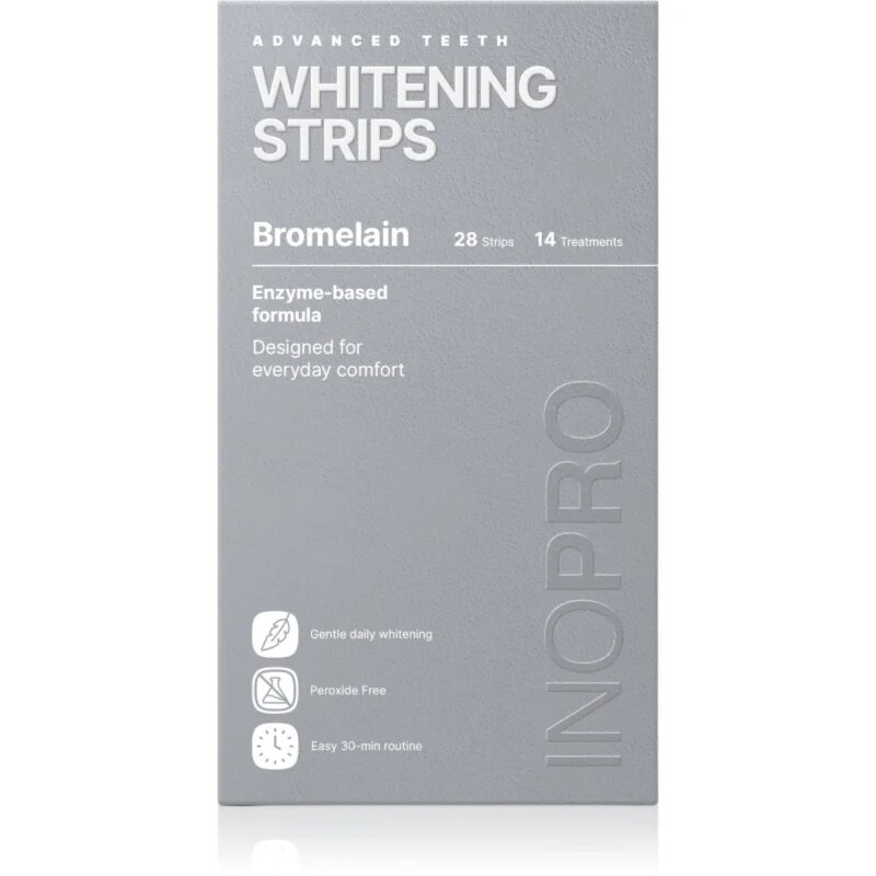 InoPro Advanced Whitening Strips belilni trakovi za zobe bez peroxidu 28 kos
