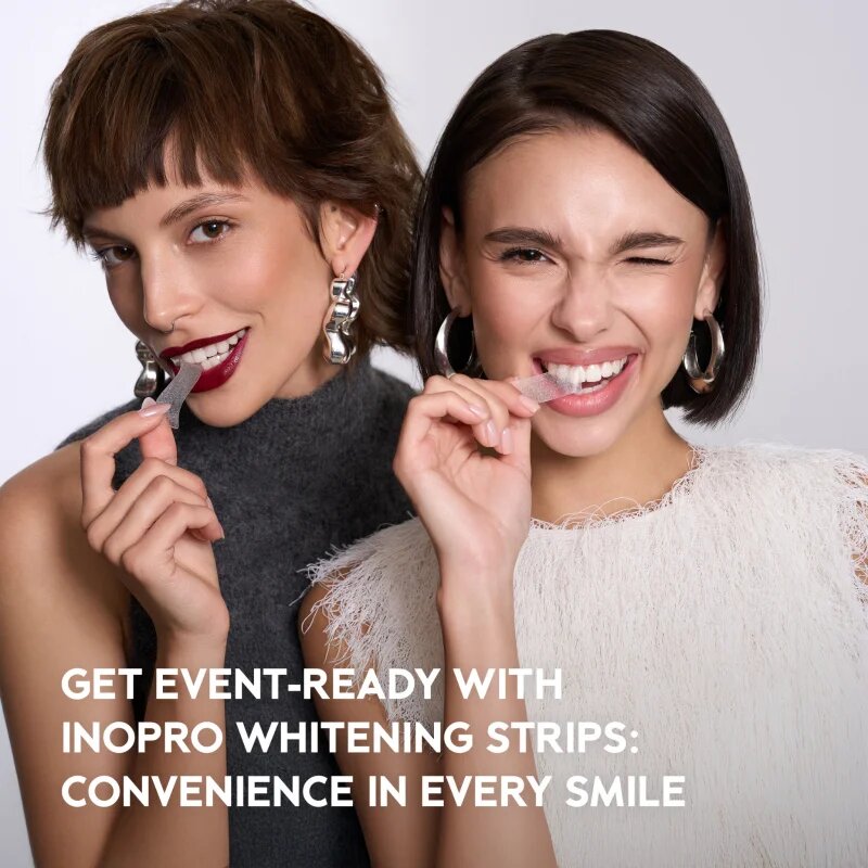 InoPro Advanced Whitening Strips belilni trakovi za zobe bez peroxidu 28 kos