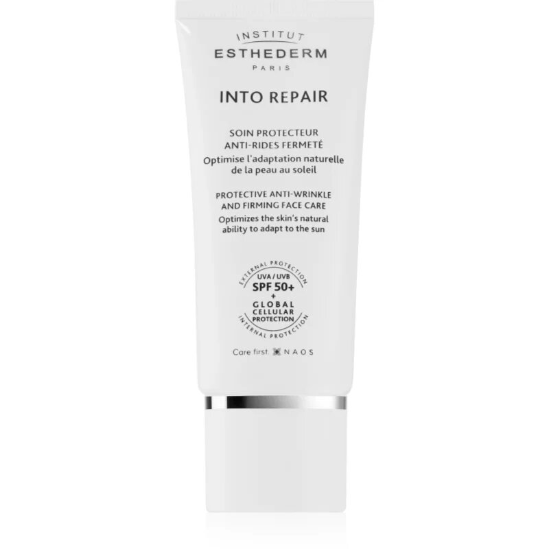 Institut Esthederm Into Repair Protective And Anti-Wrinkle Creme SPF 50+ zaščitna krema za obraz pri intoleranci na sonce SPF 50+ 50 ml