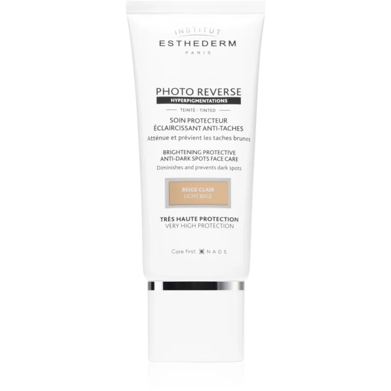 Institut Esthederm Photo Reverse Protective Anti-Dark Spots Tinted Face Care zaščitna tonirana krema proti pigmentnim madežem z visoko UV zaščito odte