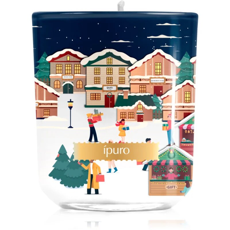 ípuro Christmas Town Festive Rush dišeča sveča s pokrovčkom 270 g