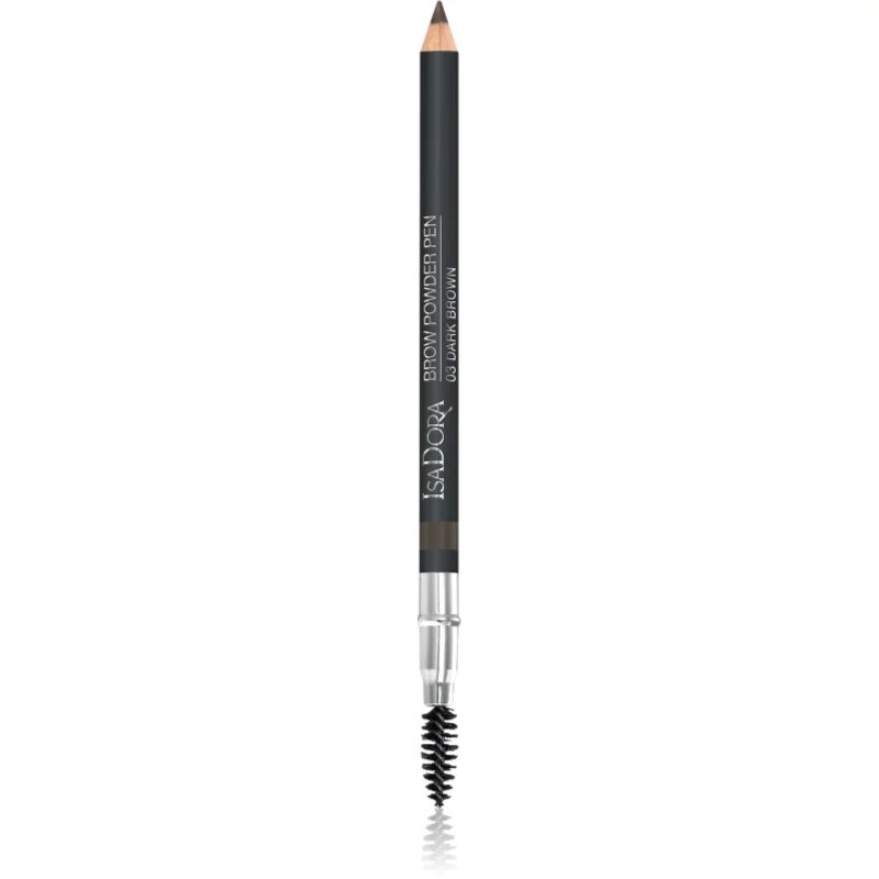 IsaDora Brow Powder Pen svinčnik za obrvi s krtačko odtenek 03 Dark Brown 11 g