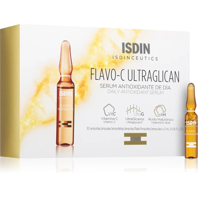 ISDIN ceutics Flavo-C Ultraglican antioksidantni serum za obraz z vitaminom C 30x2 ml