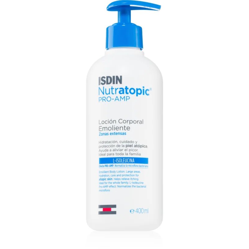 ISDIN Nutratopic PRO-AMP pomirjevalni losjon za telo za atopijsko kožo 400 ml
