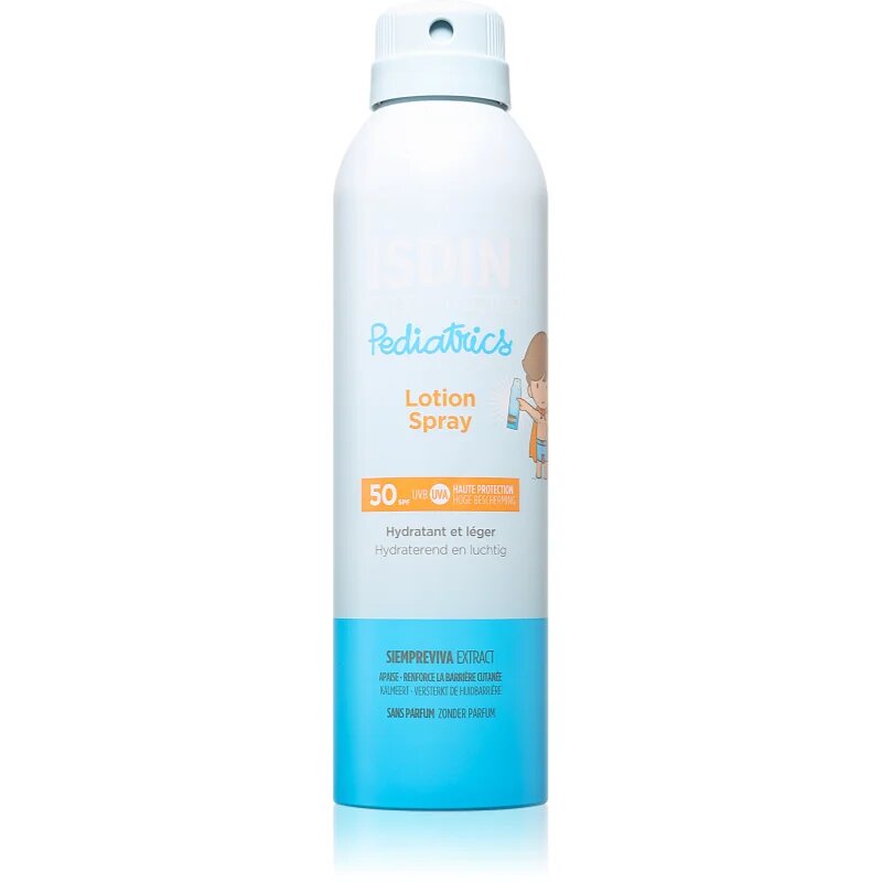 ISDIN Pediatrics Lotion Spray krema za sončenje v pršilu za otroke SPF 50 250 ml