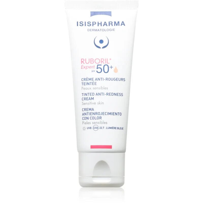 ISISPHARMA Ruboril Expert SPF 50+ vlažilna tonirana krema za občutljivo kožo nagnjeno k rdečici SPF 50+ 40 ml