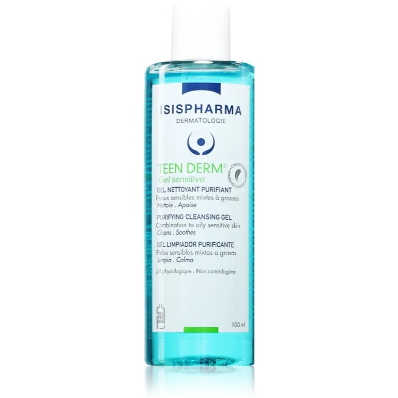 ISISPHARMA Teen Derm Gel Sensitive čistilni gel za mastno k aknam nagnjeno kožo 100 ml